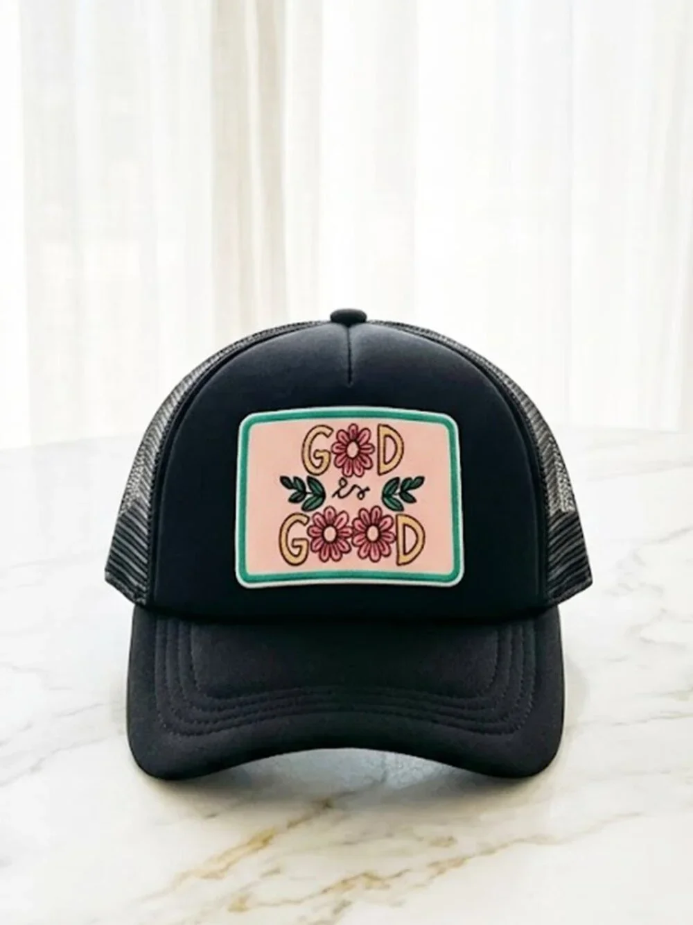 Ladies Black Faith Trucker Hat